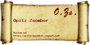 Opitz Zsombor névjegykártya